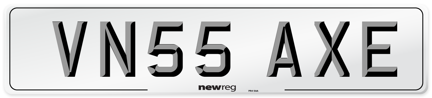 VN55 AXE Number Plate from New Reg